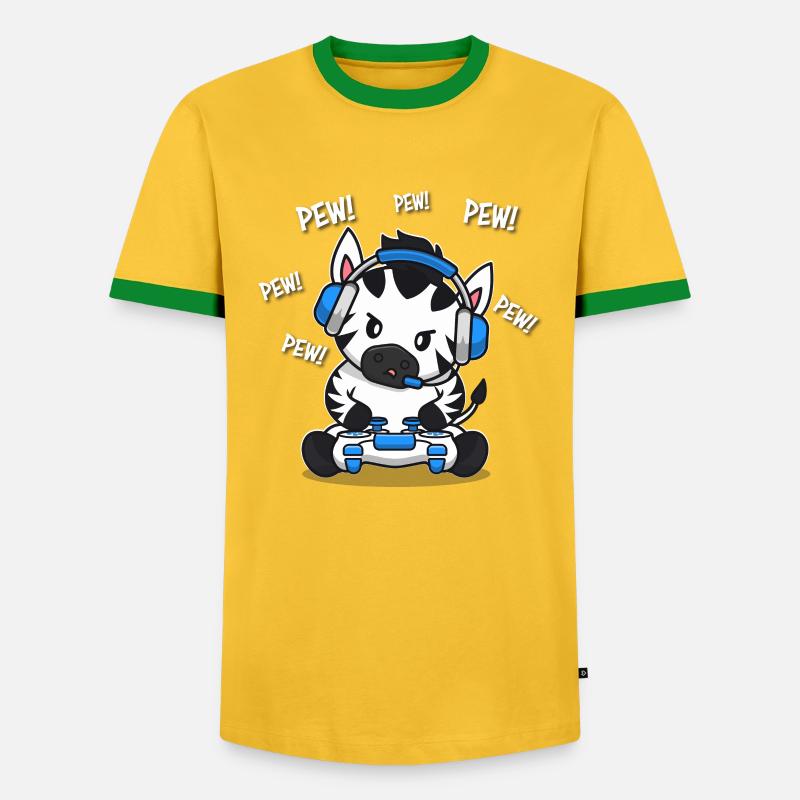 Zebra - Men's Ringer Shirt - yellow/green