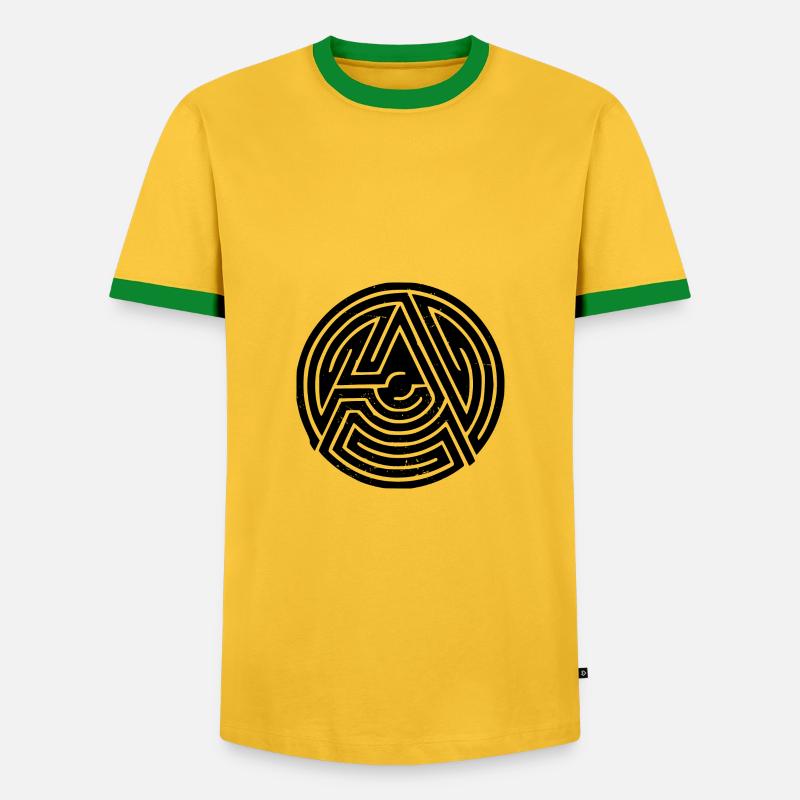 Anarchy - Men's Ringer Shirt - yellow/green 