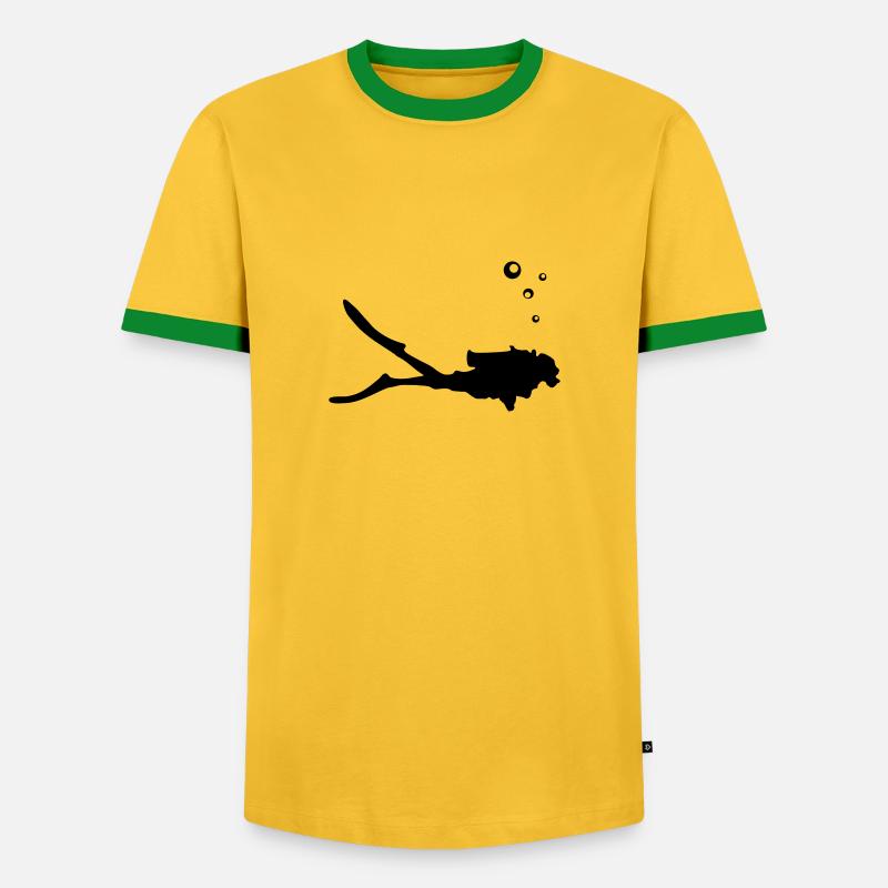 Diver, diving - Men's Ringer Shirt - yellow/green 