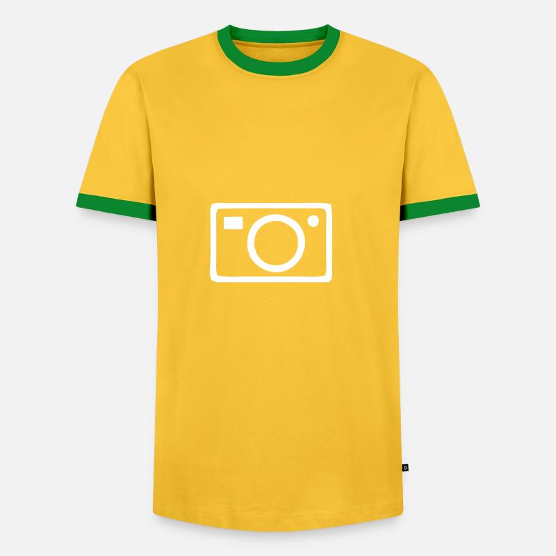 Camera - Men's Ringer Shirt - yellow/green