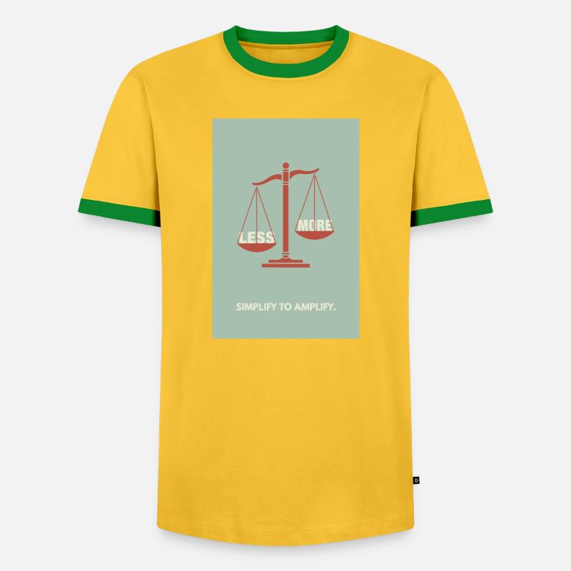 Moins, c’est plus - Conception d’affiche d’équilibre - T-shirt contrasté Homme - jaune/vert