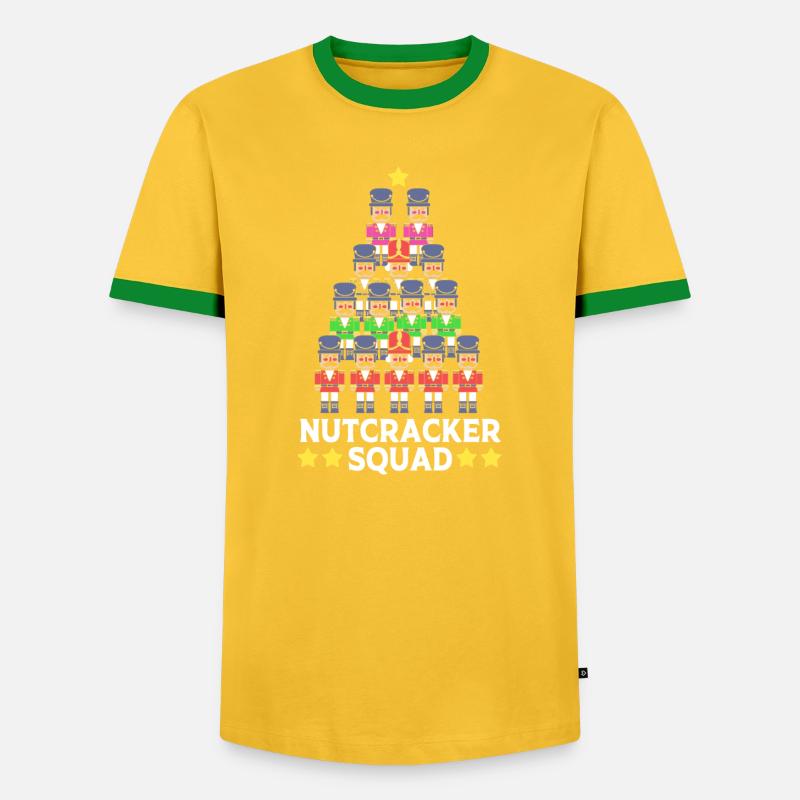 Christmas Nutcracker - Men's Ringer Shirt - yellow/green 