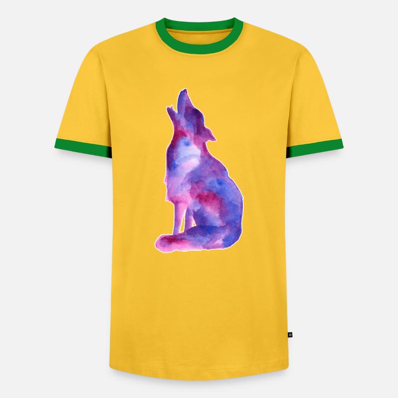 Galaxy Wolf - T-shirt contrasté Homme - jaune/vert 