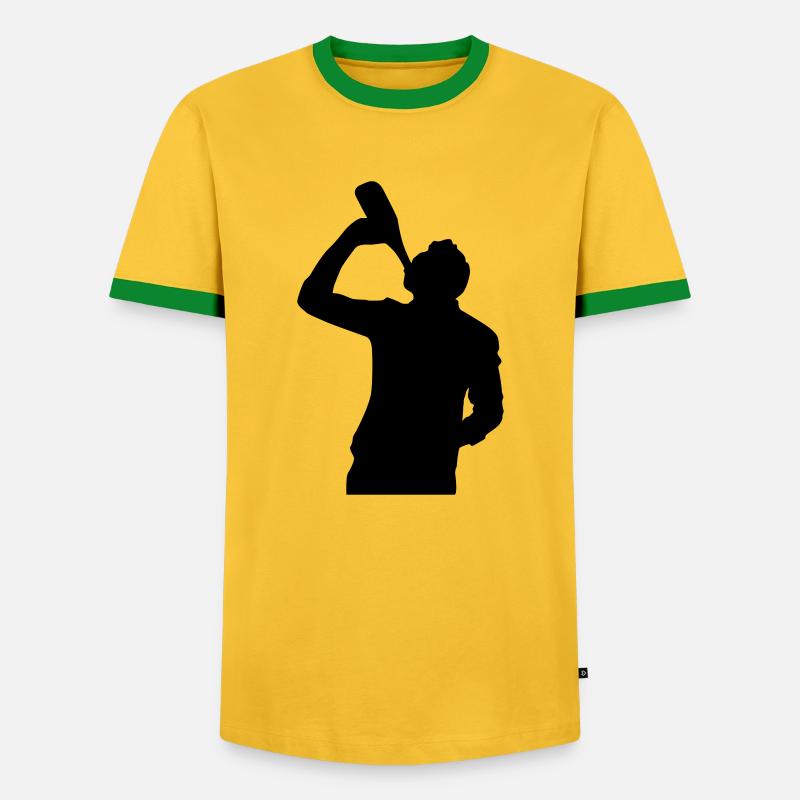 drinking boy - Männer Kontrast-T-Shirt - Gelb/Grün 
