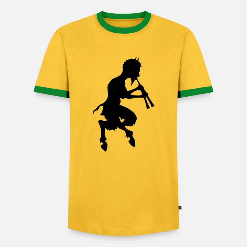 pan faune devil devil - T-shirt contrasté Homme - jaune/vert 