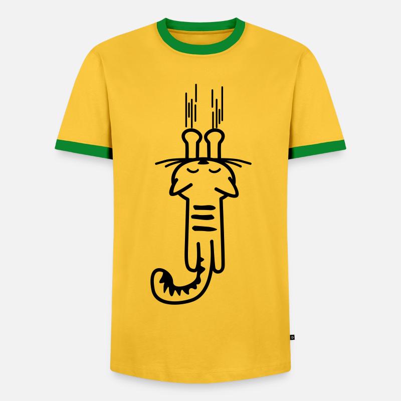 scratching kitty - cat - cats - - Men's Ringer Shirt - yellow/green 