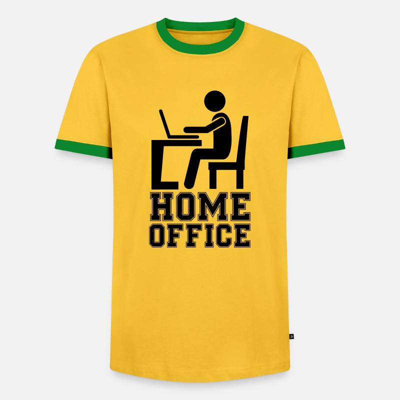computer work home office - Männer Kontrast-T-Shirt - Gelb/Grün