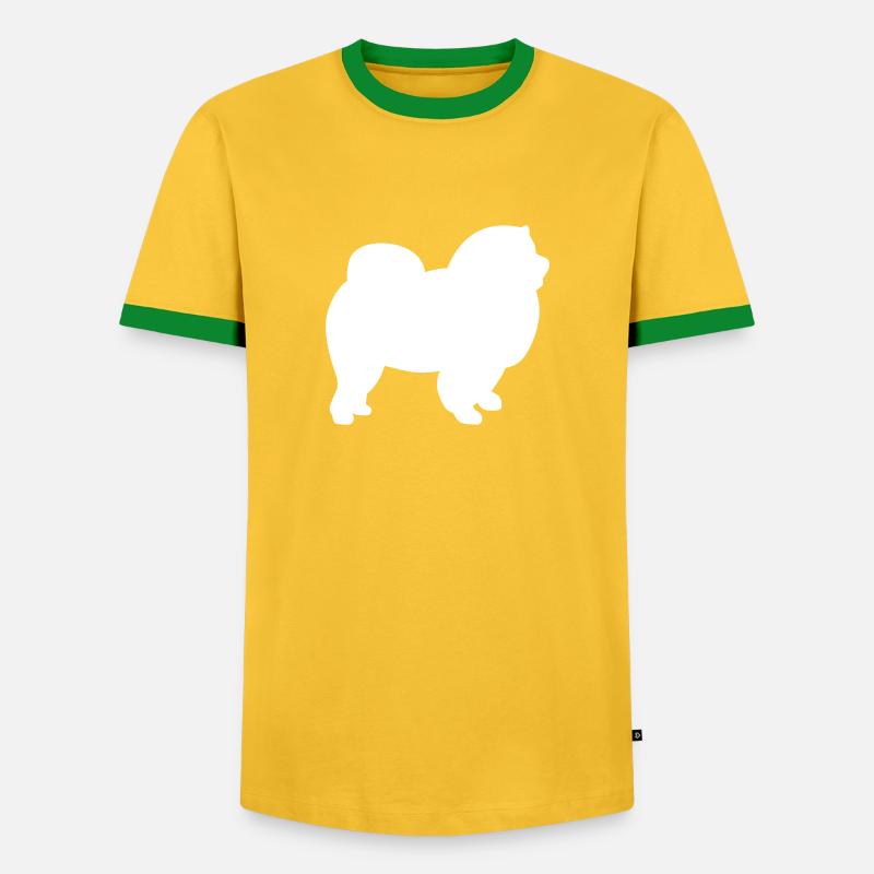 Chow-Chow - T-shirt contrasté Homme - jaune/vert