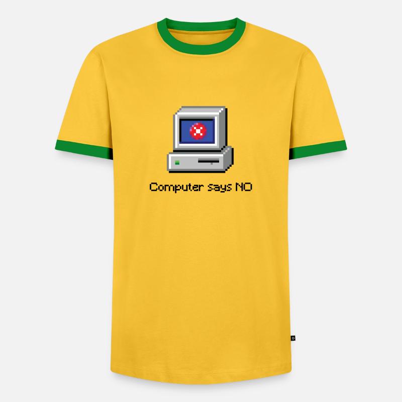 Computer Says NO - Men's Ringer Shirt - yellow/green