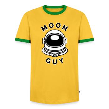 Moon Guy 2 (couleur changeante) - T-shirt contrasté Homme - jaune/vert  - Devant - AI Model Female 172 light (172cm) & AI Model Male 178 dark (178cm)