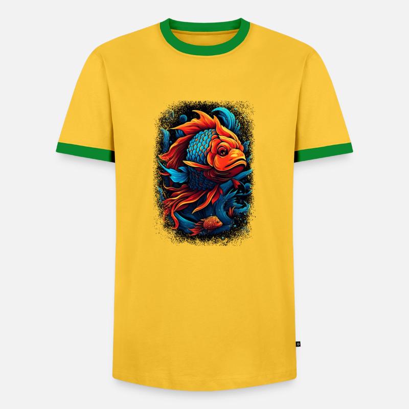 Frequent Readers Comics Statement Animal - Men's Ringer Shirt - yellow/green