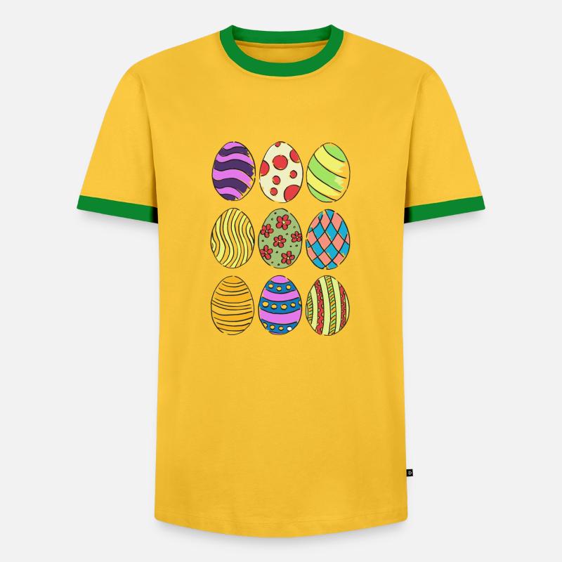 Easter eggs - Men's Ringer Shirt - yellow/green 