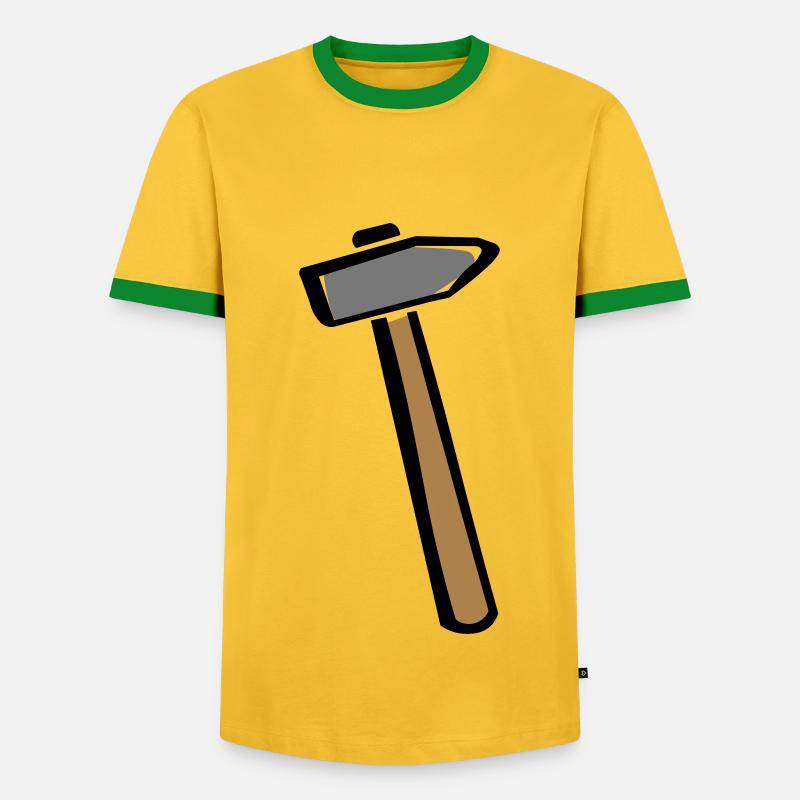 Tool handyman - tool craftsman - hammer - Men's Ringer Shirt - yellow/green 