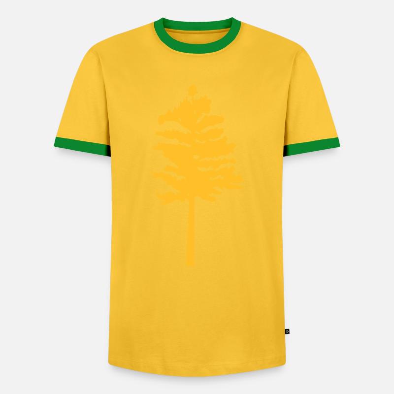 trees - tree - Men's Ringer Shirt - yellow/green 