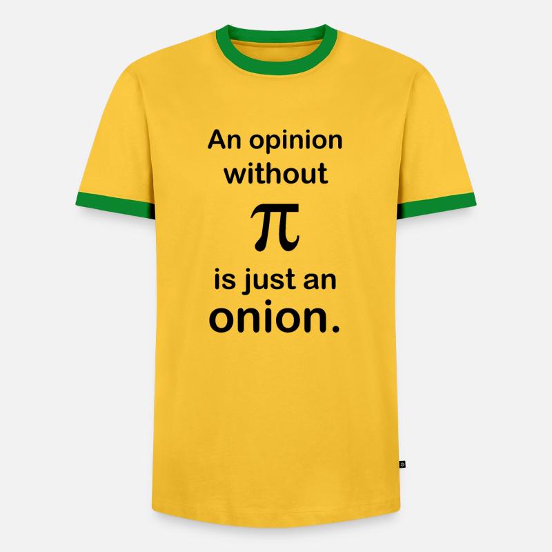 Math joke design - Men's Ringer Shirt - yellow/green 