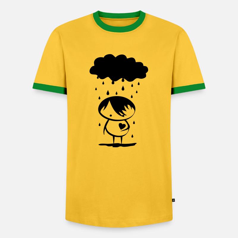 Emo - Männer Kontrast-T-Shirt - Gelb/Grün 
