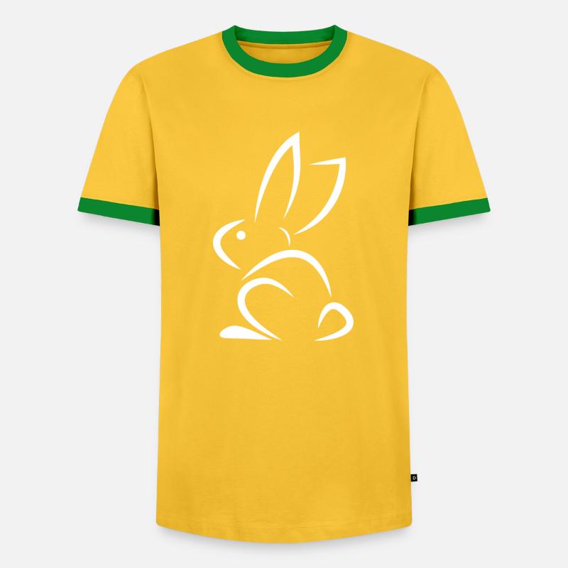 white rabbit - Men's Ringer Shirt - yellow/green