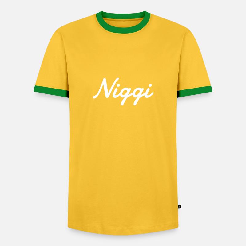 Niggi - Men's Ringer Shirt - yellow/green 