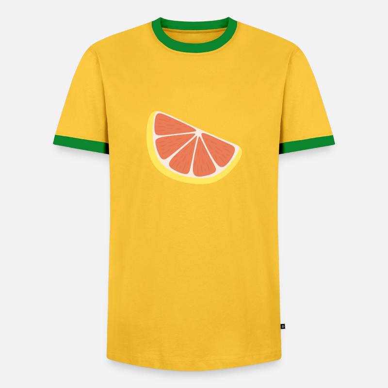 grapefruit slice - Men's Ringer Shirt - yellow/green 