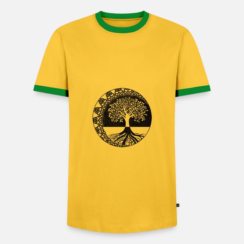 Tree - Men's Ringer Shirt - yellow/green 