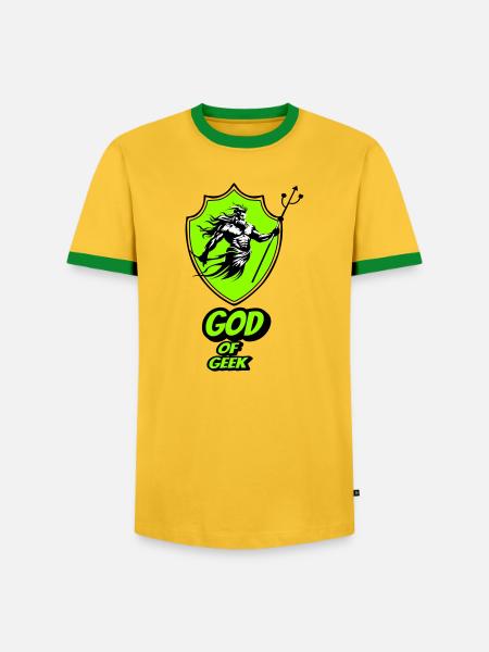 Gott des Geeks - Männer Kontrast-T-Shirt - Gelb/Grün