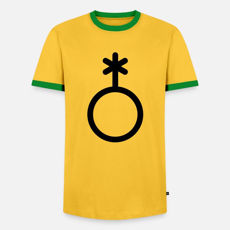 Genderqueer icon, non-binary - Men's Ringer Shirt - yellow/green 