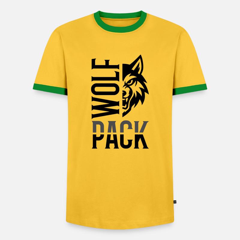 Wolf Pack Rudel - Men's Ringer Shirt - yellow/green