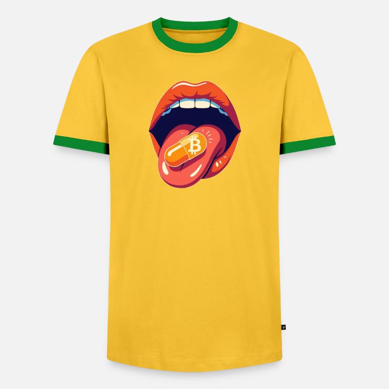 bitcoin orangepill basic - Men's Ringer Shirt - yellow/green