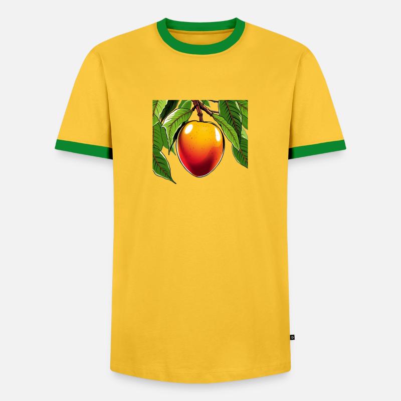 Mango - Men's Ringer Shirt - yellow/green 