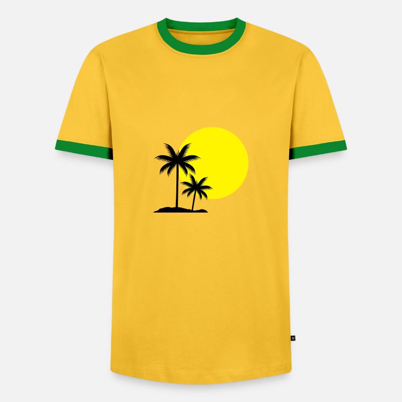 Palms - Men's Ringer Shirt - yellow/green 