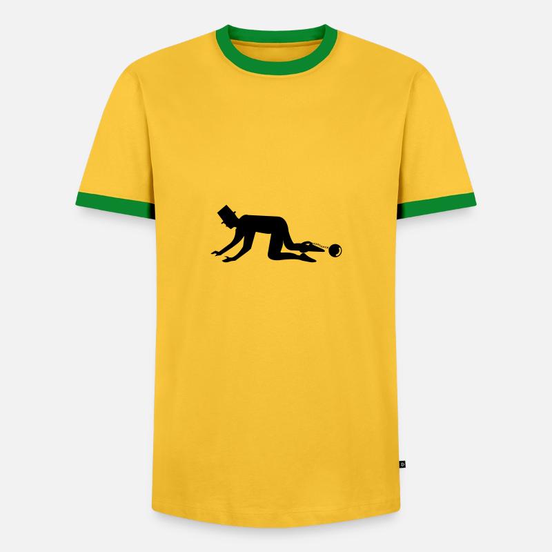 braeutigam - Männer Kontrast-T-Shirt - Gelb/Grün 