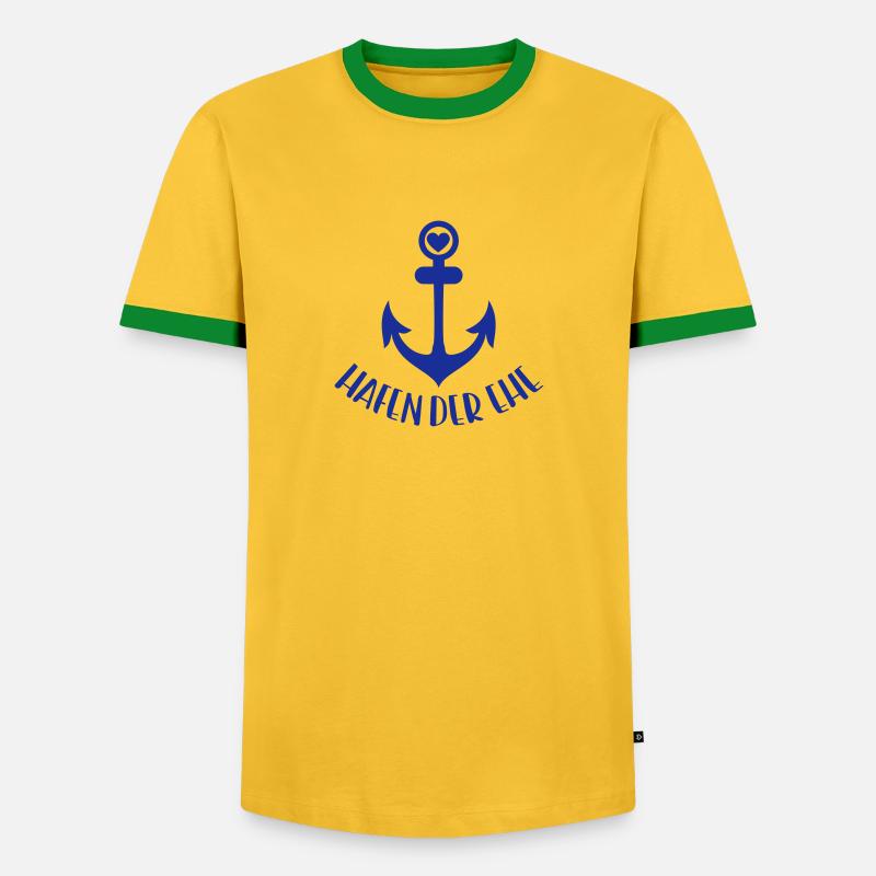 hafen_der_ehe - Männer Kontrast-T-Shirt - Gelb/Grün 