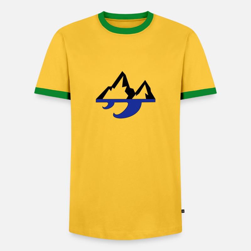 Mountain & Wave - Men's Ringer Shirt - yellow/green