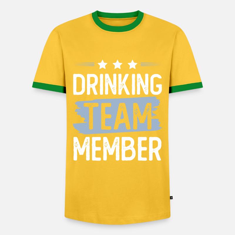 Drinking Team - Men's Ringer Shirt - yellow/green