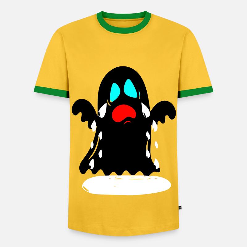 Geist Ghost Cartoon Comic - Männer Kontrast-T-Shirt - Gelb/Grün 