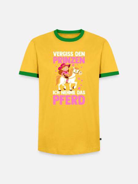 Reiten Pferdeliebhaber Reiterhof Pferde - Männer Kontrast-T-Shirt - Gelb/Grün