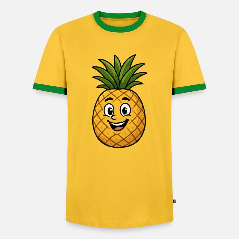 Pineapple Comic - Men's Ringer Shirt - yellow/green 