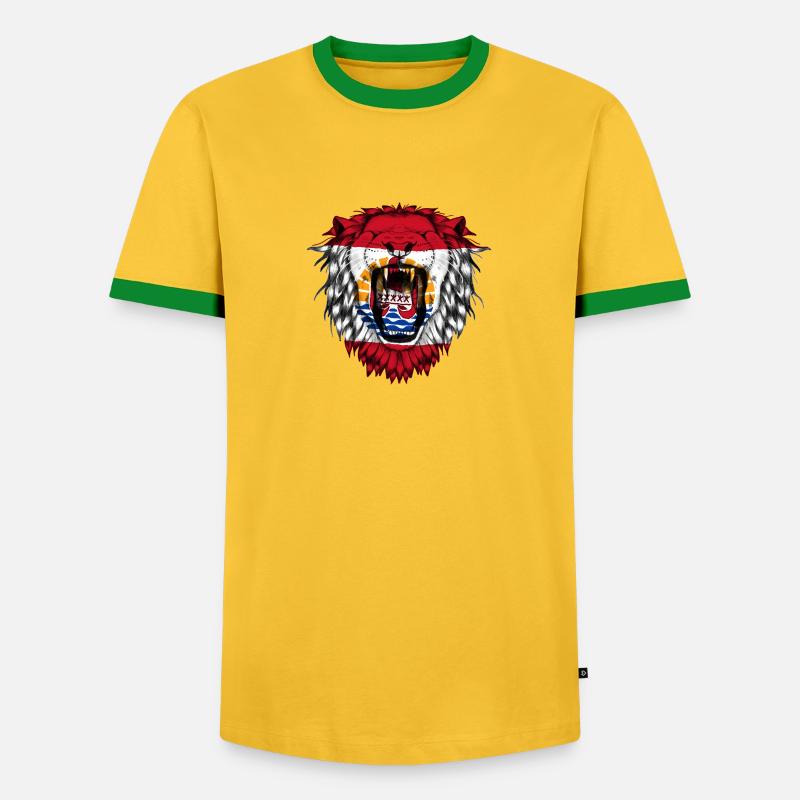 French Polynesia - Men's Ringer Shirt - yellow/green