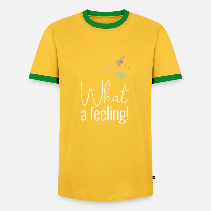 What a feeling negative - Men's Ringer Shirt - yellow/green