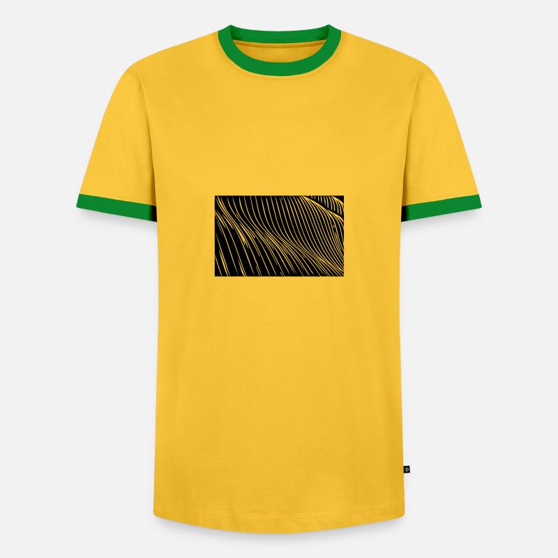 Zebra waves lines - Men's Ringer Shirt - yellow/green