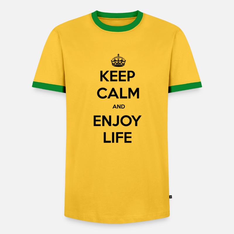 Keep calm - Männer Kontrast-T-Shirt - Gelb/Grün 