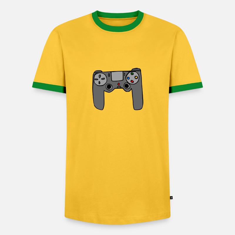 Controller - Männer Kontrast-T-Shirt - Gelb/Grün 