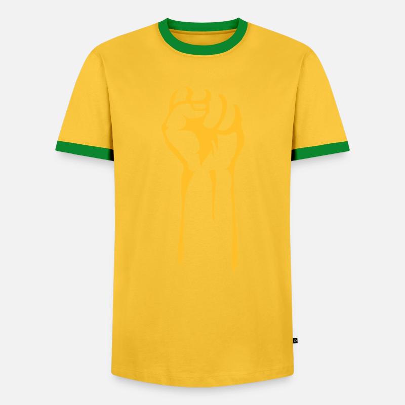 stencil faust - Männer Kontrast-T-Shirt - Gelb/Grün
