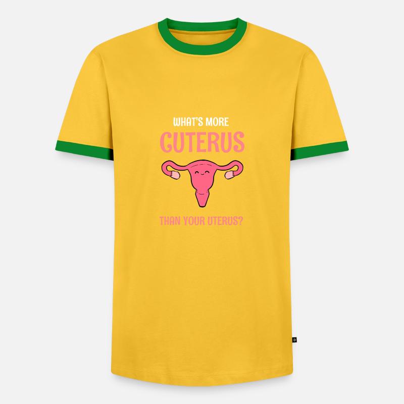 Cuterus Obgyn oder Hebamme Geschenk - Männer Kontrast-T-Shirt - Gelb/Grün 