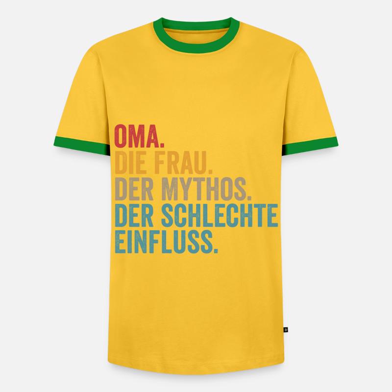 Großmutter Oma - Männer Kontrast-T-Shirt - Gelb/Grün 