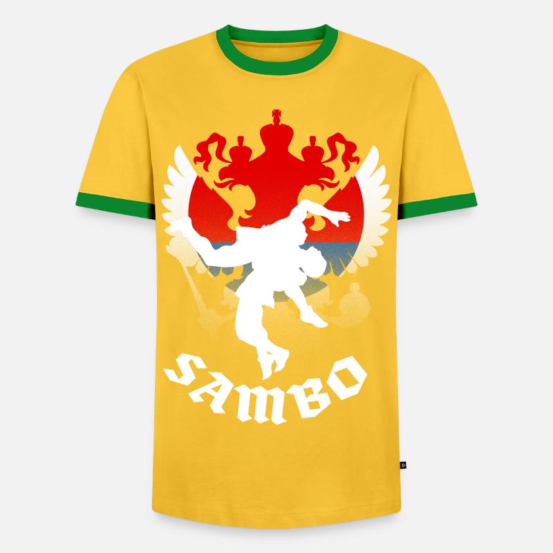 Sambo - Men's Ringer Shirt - yellow/green 