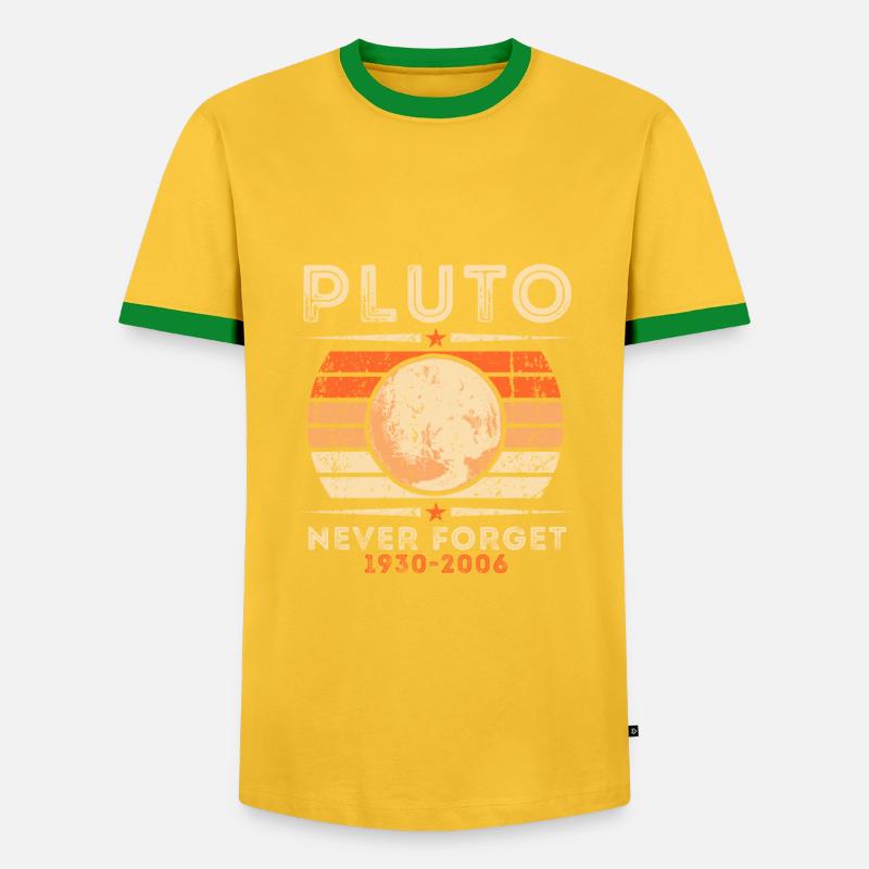 Pluto Retro Keepsake - Men's Ringer Shirt - yellow/green