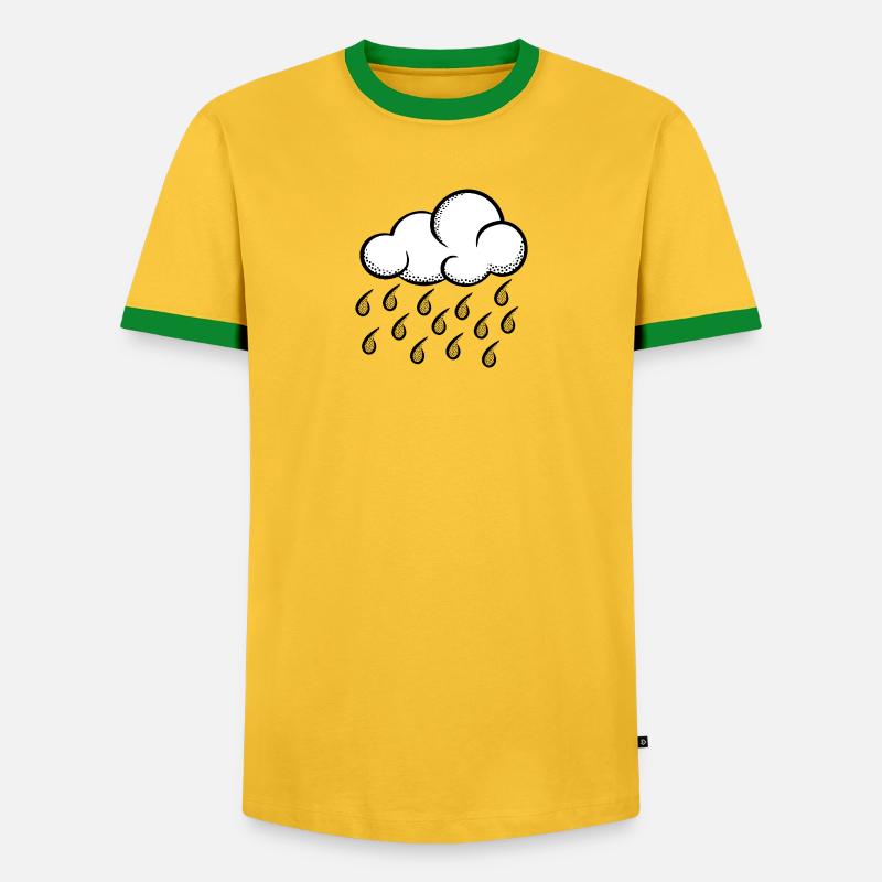 Cloud Pop Art Halftone - Men's Ringer Shirt - yellow/green 
