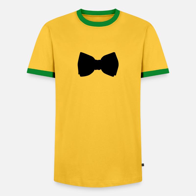 Bogen - Männer Kontrast-T-Shirt - Gelb/Grün 