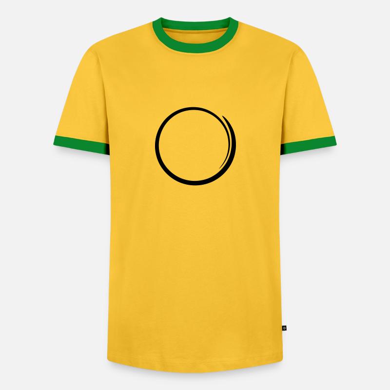 Circle frame - Men's Ringer Shirt - yellow/green 